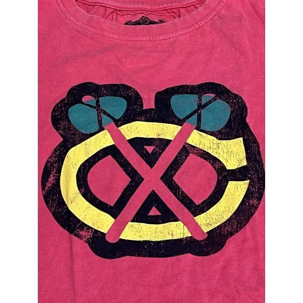 Red Jacket Youth XS Red Chicago Blackhawks Vintage Hockey Logo T Shirt NWT